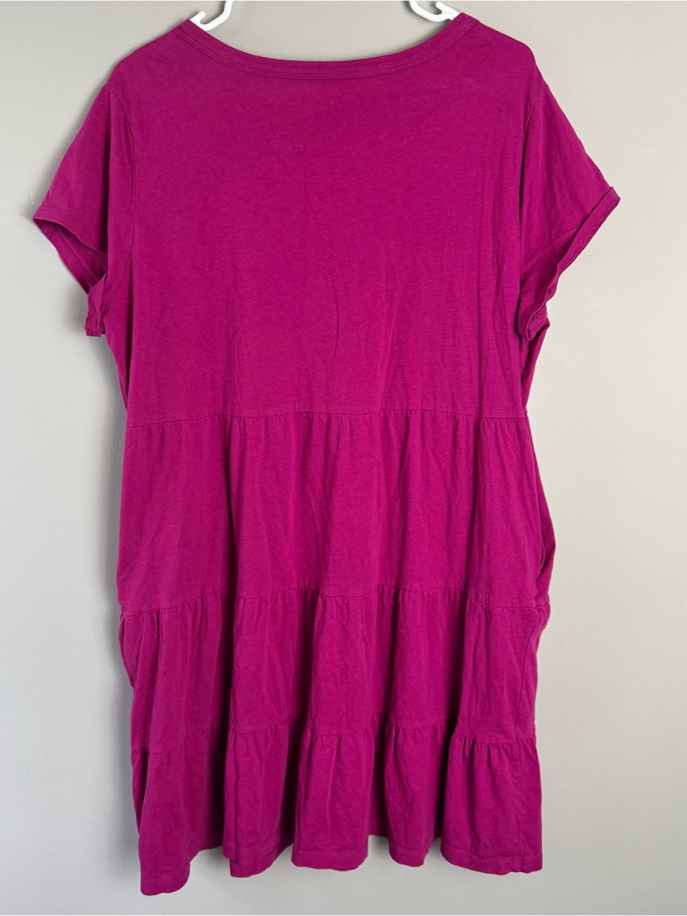 Time and Tru Scoop Neck Tiered Magenta Pink Dress Size XL - Picture 8 of 8